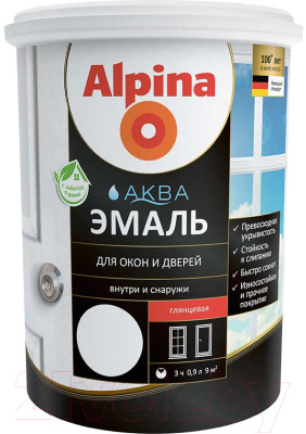Эмаль Alpina Аква для окон и дверей глянцевая - фото 1 - id-p223284036