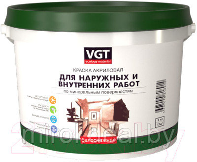 Краска VGT ВД-АК-1180 Для наружных и внутренних работ Моющаяся - фото 1 - id-p223296971