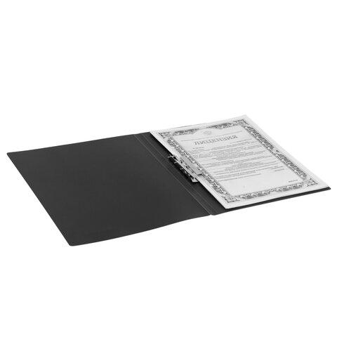 Папка с боковым металлическим прижимом STAFF, черная, до 100 листов, 0,5 мм - фото 3 - id-p184287821