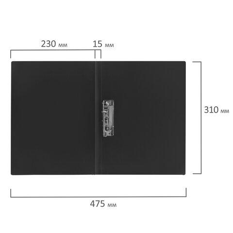 Папка с боковым металлическим прижимом STAFF, черная, до 100 листов, 0,5 мм - фото 8 - id-p184287821