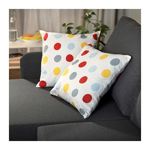IKEA/ БРУКСВАРА подушка, 40x40 см, разноцветный/орнамент «точки» - фото 2 - id-p223304230