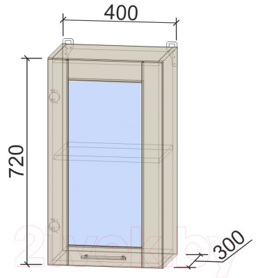 Шкаф навесной для кухни Интерлиния Компо ВШ40ст-720-1дв - фото 3 - id-p223301477
