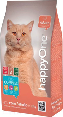 Сухой корм для кошек HappyOne Cat Salmon с эффектом вывода шерсти - фото 1 - id-p223301970