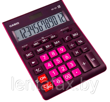 Калькулятор настольный 12р. GR-12 Casio, Бордовый. Цена без учета НДС 20%