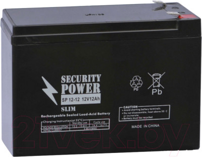 Батарея для ИБП Security Power SP 12-12 Slim - фото 1 - id-p223300789