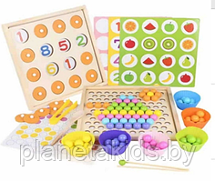 Развивающий игровой набор, игрушка сортер вкладыш, изучение цифры, цвета, формы, развивающие карточки B9413-4