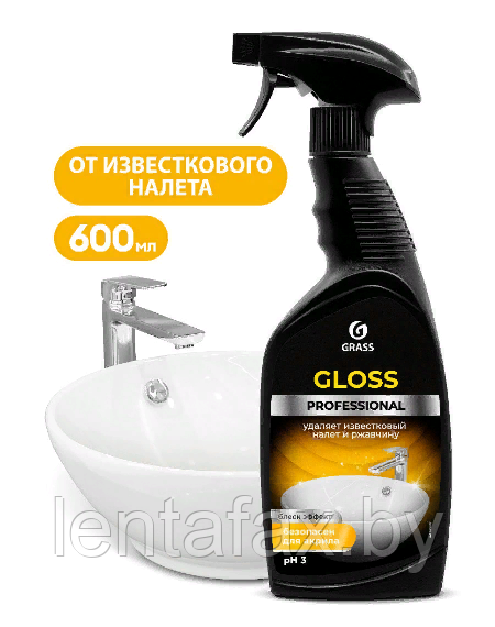 Средство чистящее для сантехники и кафеля "GLOSS Professional" 600 мл - фото 1 - id-p144688805