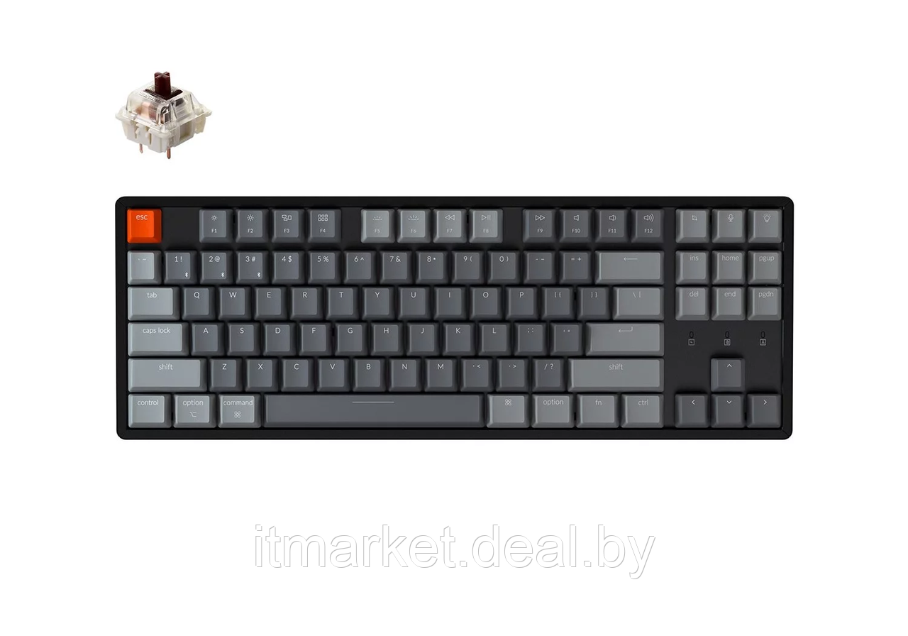Клавиатура Keychron K8 (K8-J3-RU) (Gateron G Pro Brown) серый/черный - фото 1 - id-p223305558