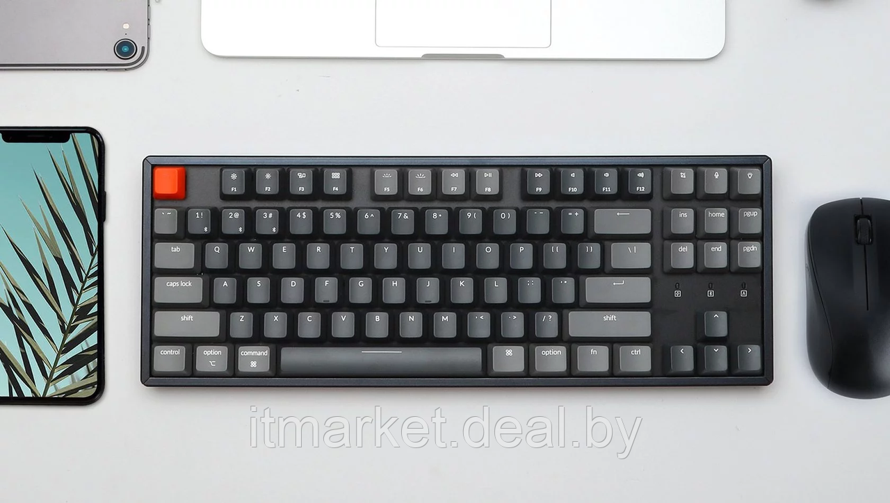 Клавиатура Keychron K8 (K8-J3-RU) (Gateron G Pro Brown) серый/черный - фото 2 - id-p223305558