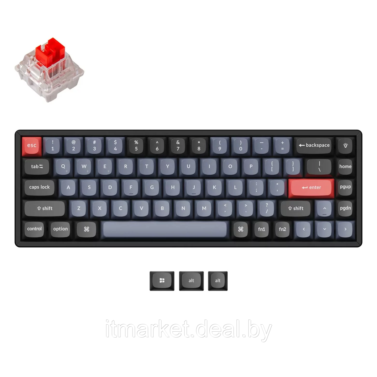 Клавиатура Keychron K6 Pro RGB (K6P-J1-RU) (Keychron K pro Red Switch) серый/черный - фото 1 - id-p223305560