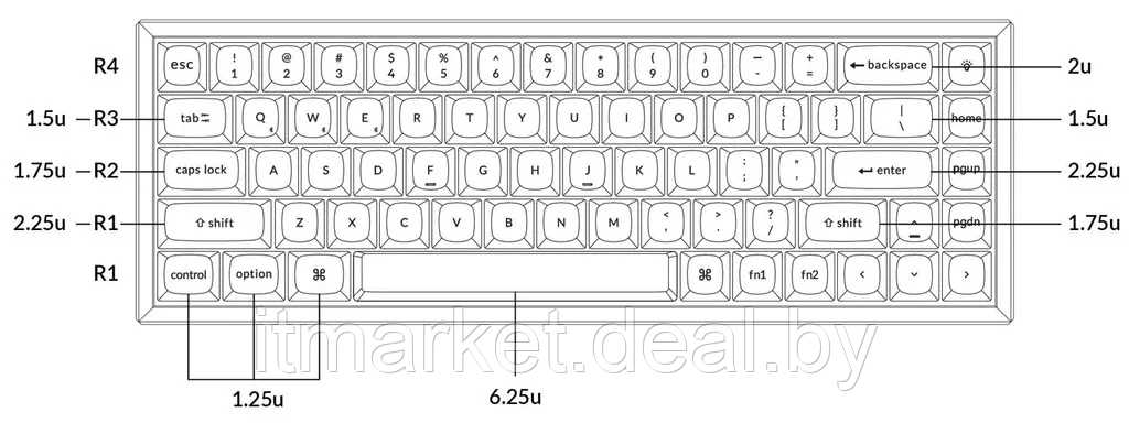 Клавиатура Keychron K6 Pro RGB (K6P-J1-RU) (Keychron K pro Red Switch) серый/черный - фото 5 - id-p223305560