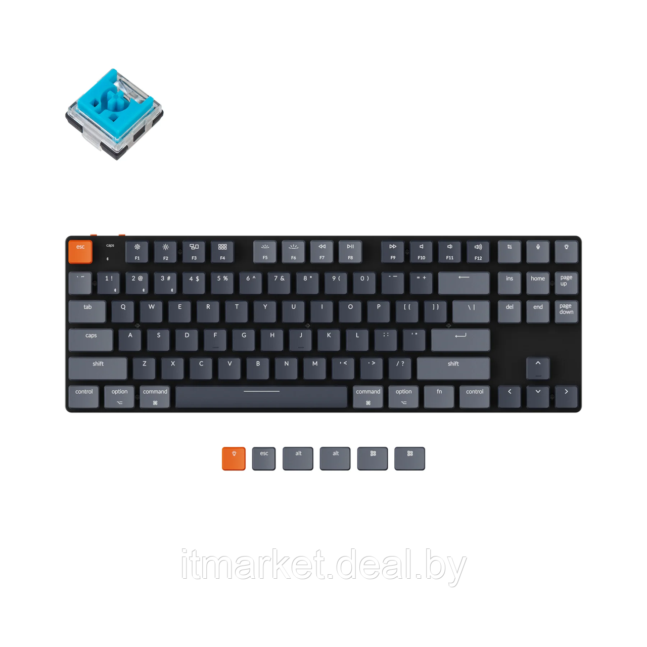 Клавиатура Keychron K1SE (K1SE-E2-RU) (TKL, Blue Switch) - фото 1 - id-p223305572
