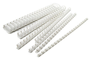 Пружины для переплета пластиковые Silwerhof d=16мм 101-115лист A4 белый (100шт), арт.1549870