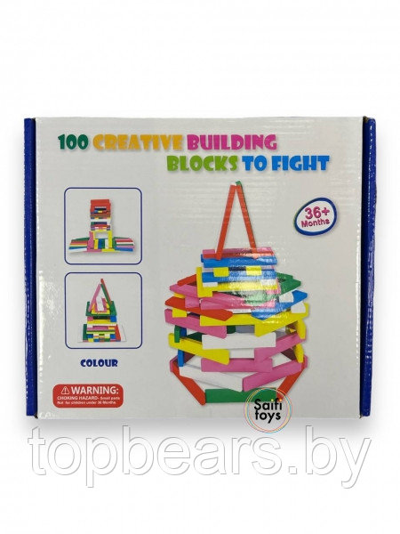Детский конструктор кубики , игровые деревянные развивающие игрушки для детей, малышей 100 элементов