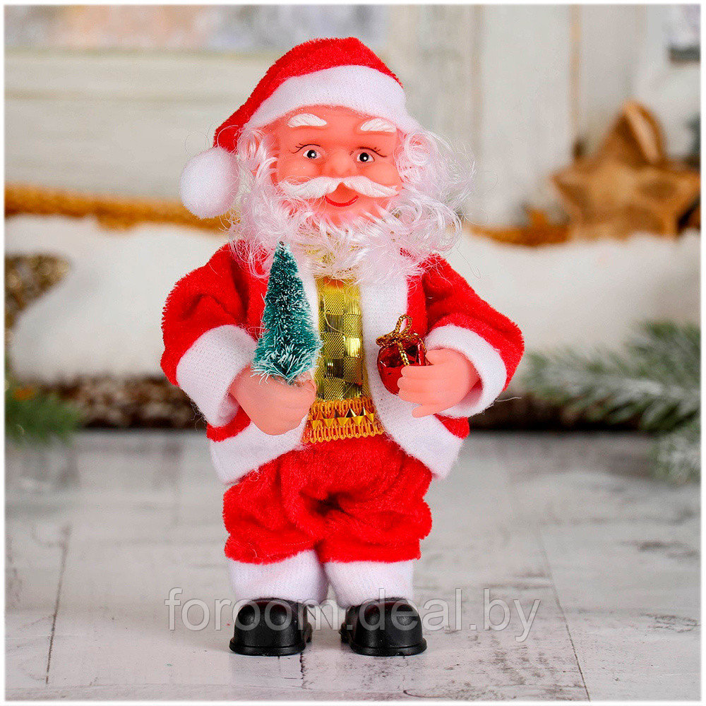 Фигура декоративная "Дед Мороз с ёлочкой" (h)16см, двигающаяся Зимнее Волшебство 1111393 - фото 1 - id-p223326700
