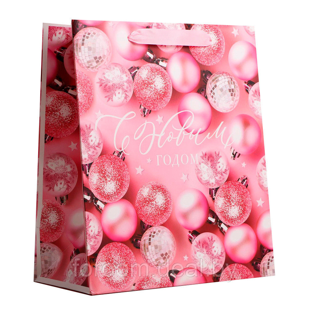 Пакет ламинированный вертикальный "Розовые шарики" 23x11,5x(h)27см Дарите Счастье  4843457