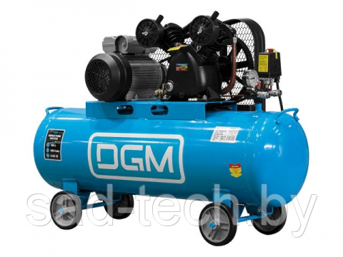 Компрессор DGM AC-2100B (400 л/мин, 8 атм, ременной, масляный, ресив. 100 л, 230 В, 2.4 кВт) - фото 1 - id-p223340206