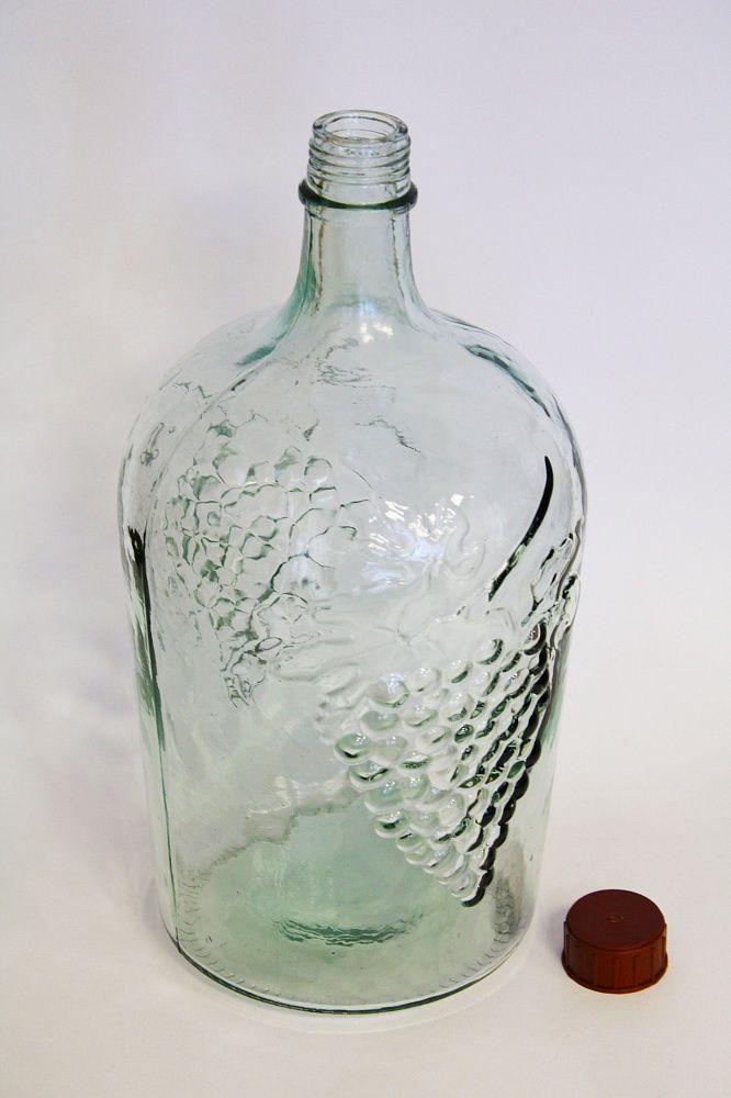 Стеклянная бутылка 5 л. (5 000 мл.) винная (38) с крышкой - фото 2 - id-p223344046