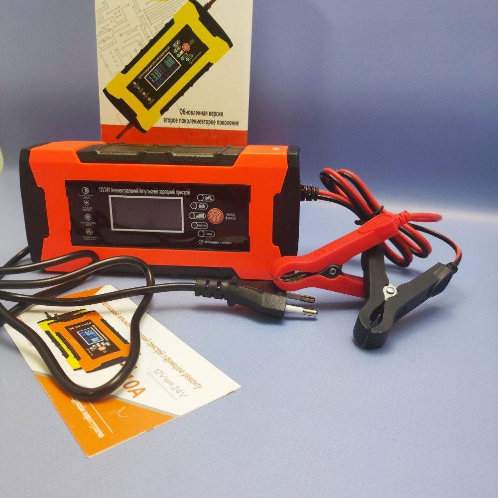 Пусковое зарядное устройство для аккумуляторов автомобиля 12В/24В 10А / Интеллектуальное импульсное - фото 5 - id-p223346457