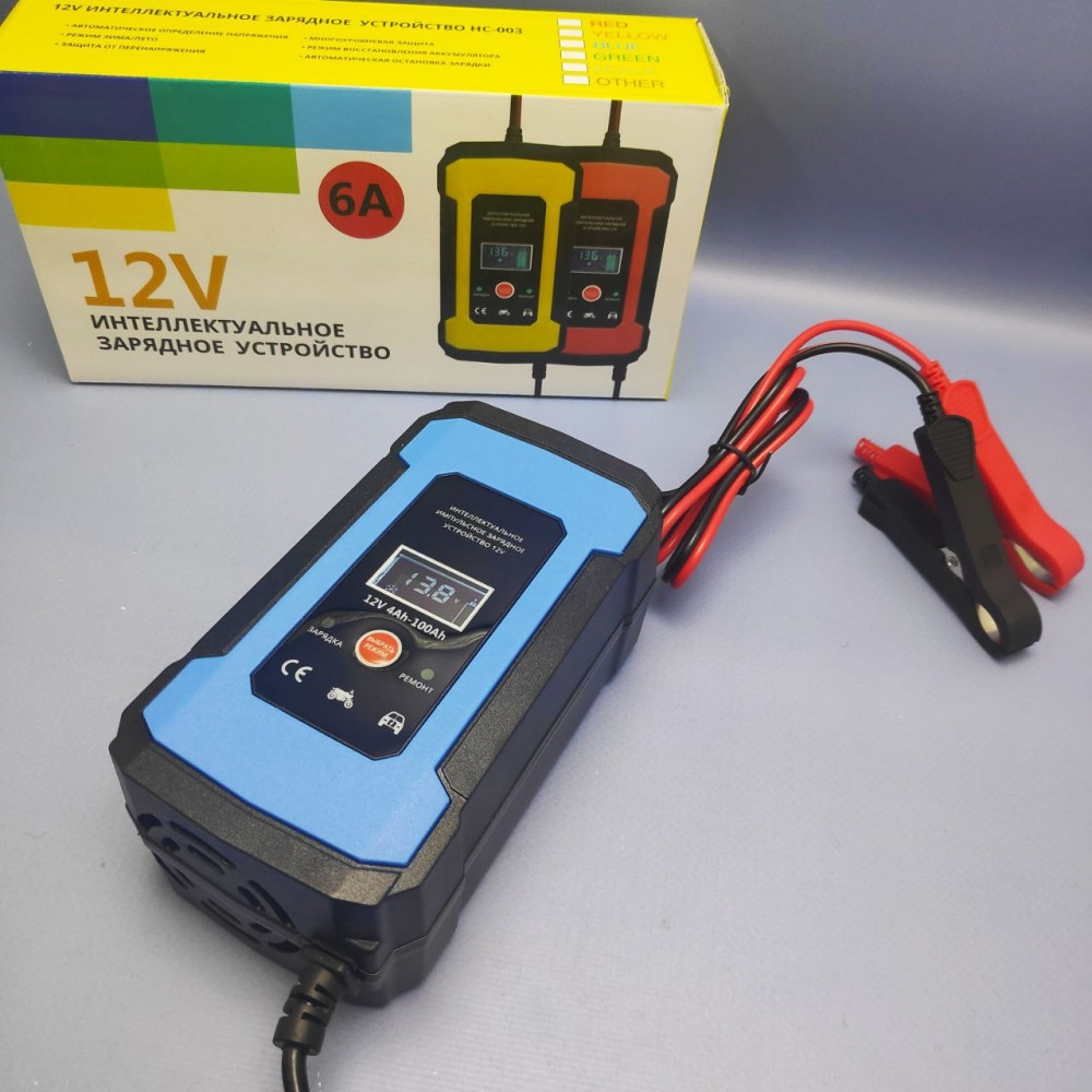 Пусковое зарядное устройство для аккумуляторов автомобиля 12В 6А / Интеллектуальное зарядное устройство для - фото 3 - id-p223346458
