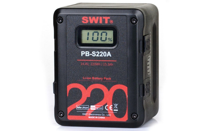 SWIT PB-S220A Li-ion аккумулятор серии Square Digital Тип: Gold Mount Ёмкость: 220 Вт.ч - фото 1 - id-p223347157