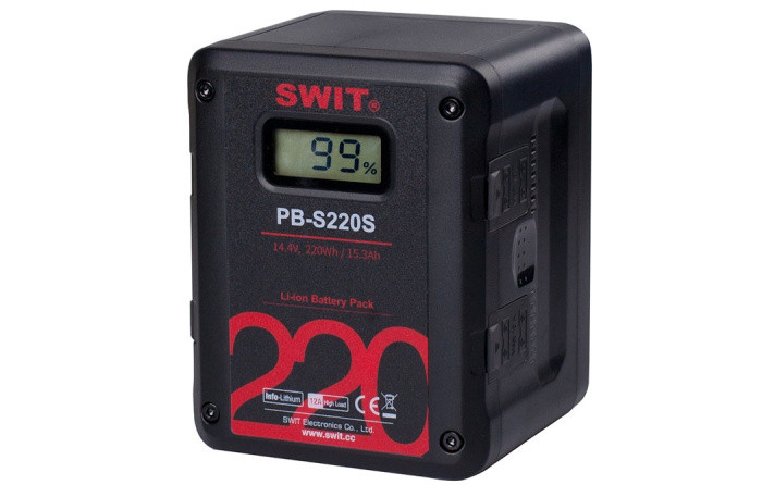 SWIT PB-S220S Li-ion аккумулятор серии Square Digital Тип: V-lock Ёмкость: 220 Вт.ч - фото 1 - id-p223347158