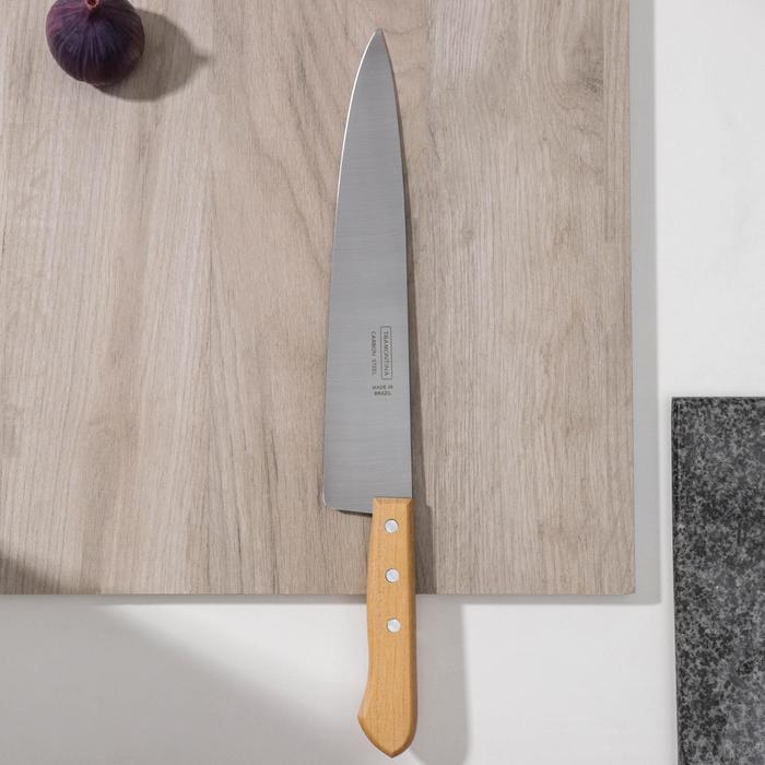 Нож кухонный Carbon поварской, лезвие 25 см, с деревянной ручкой - фото 1 - id-p223347465