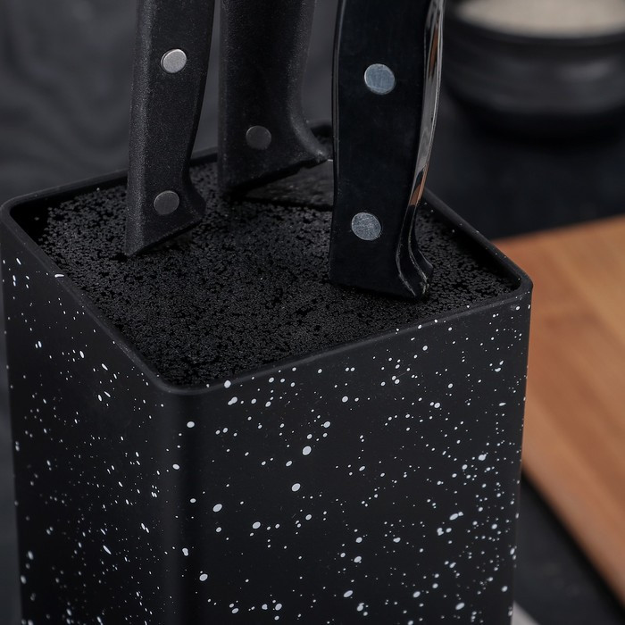 Подставка для ножей с наполнителем Доляна «Зефир», 22×10 см, цвет чёрный - фото 4 - id-p223347467