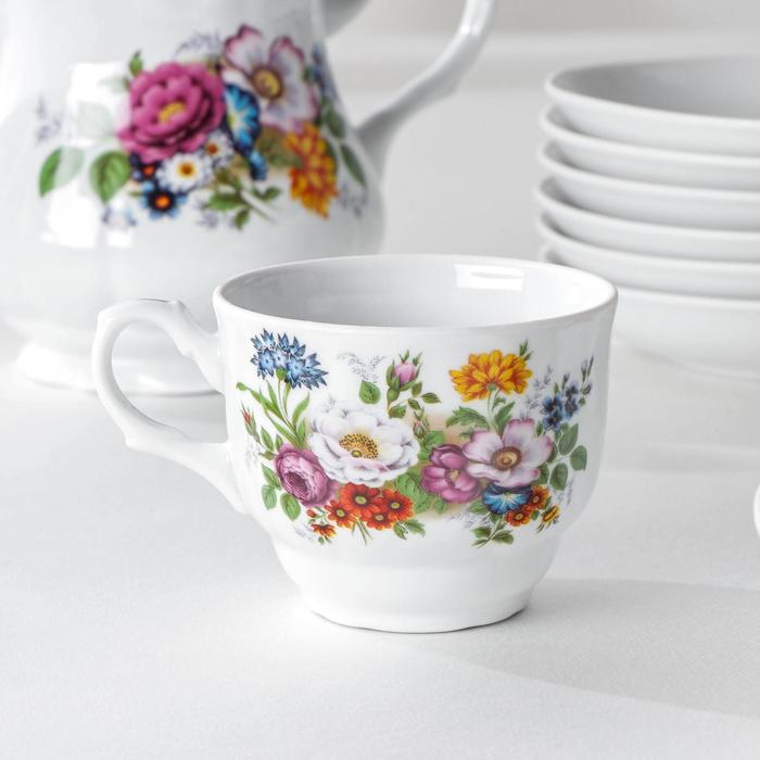 Набор столовой посуды «Букет цветов», 34 предмета - фото 2 - id-p223347535