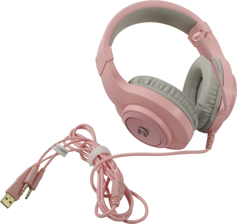 Наушники с микрофоном Redragon Hylas H260-P 70746 (шнур 1.8м с регулятором громкости) розовый - фото 1 - id-p222448860