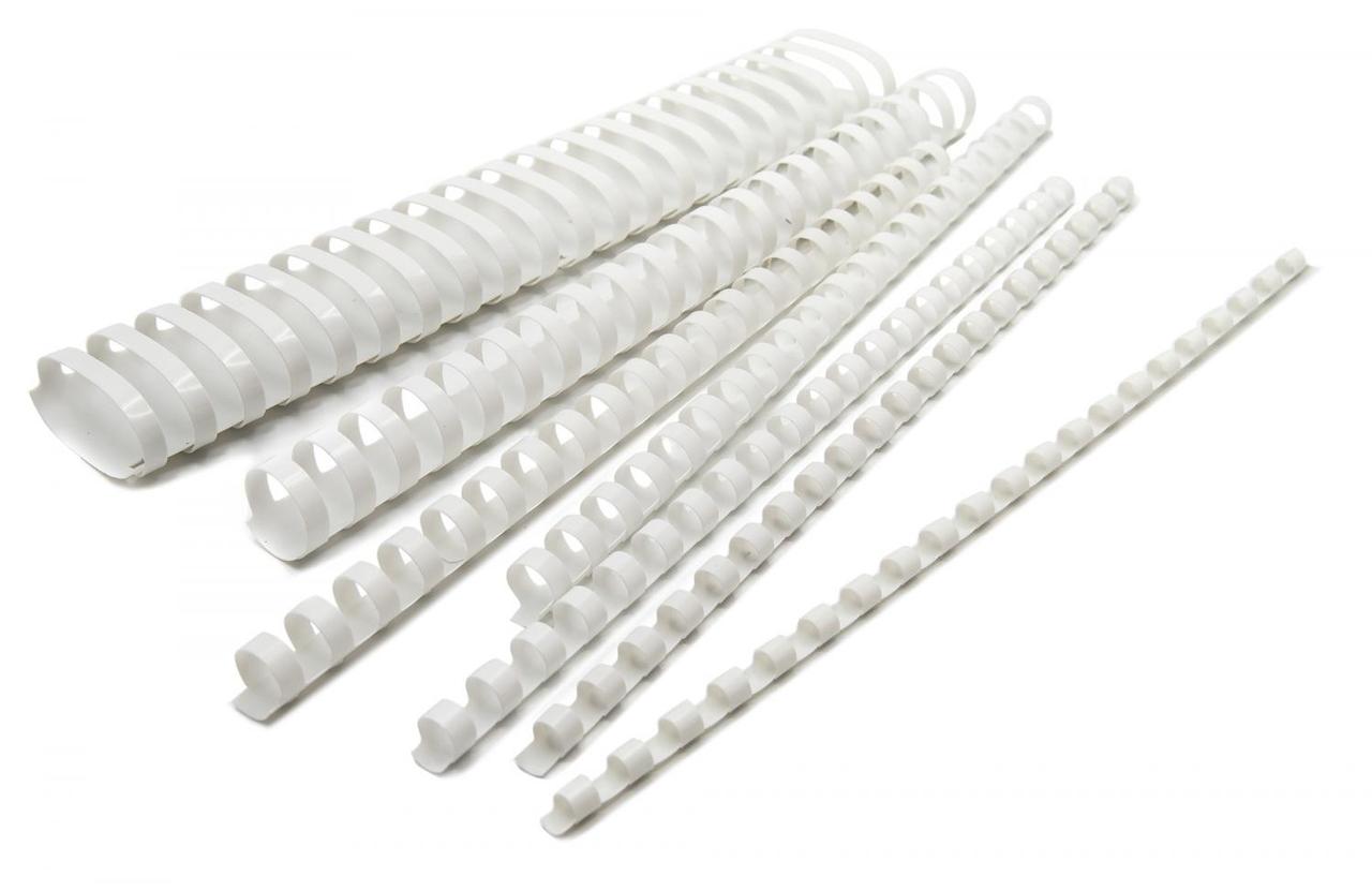 Пружины для переплета пластиковые Silwerhof d 8мм 21-40лист A4 белый (100шт) (1373585) - фото 1 - id-p223348326