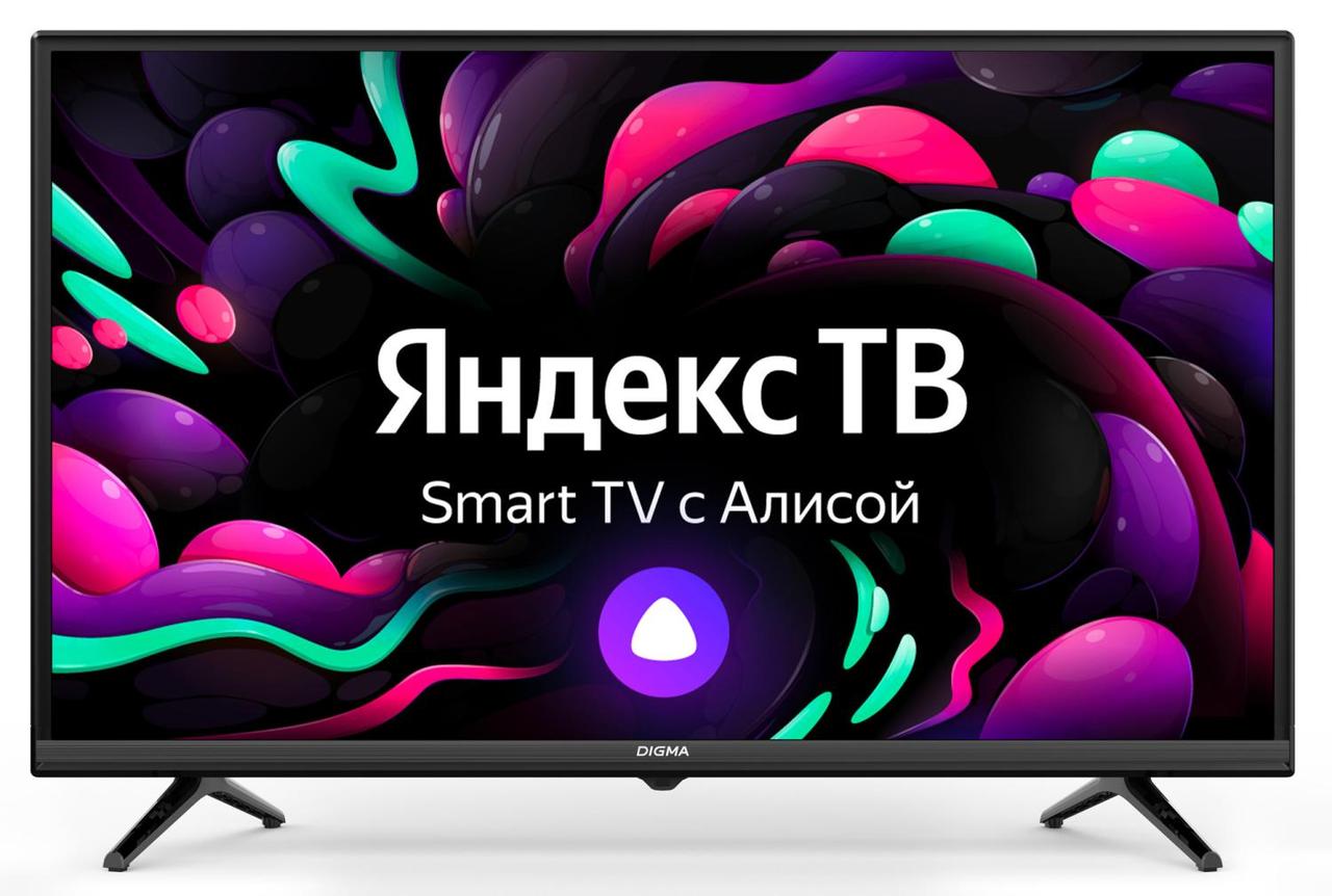Телевизор LED Digma 32" DM-LED32SBB35 Яндекс.ТВ Slim Design черный/черный FULL HD 60Hz DVB-T DVB-T2 DVB-C - фото 1 - id-p223349120