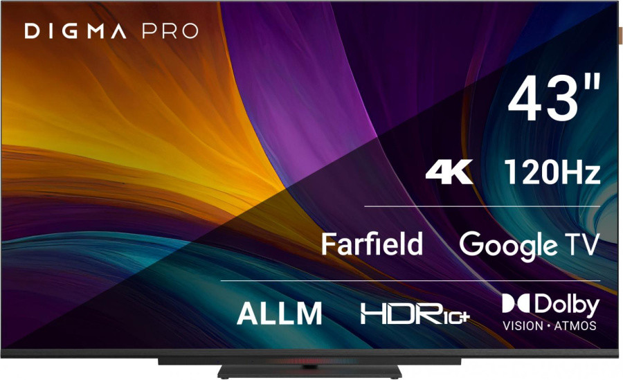 Телевизор LED Digma Pro 43" UHD 43C Google TV Frameless черный/черный 4K Ultra HD 120Hz HSR DVB-T DVB-T2 DVB-C - фото 1 - id-p223349121