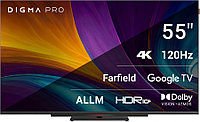 Телевизор LED Digma Pro 55" UHD 55C Google TV Frameless черный/черный 4K Ultra HD 120Hz HSR DVB-T DVB-T2 DVB-C