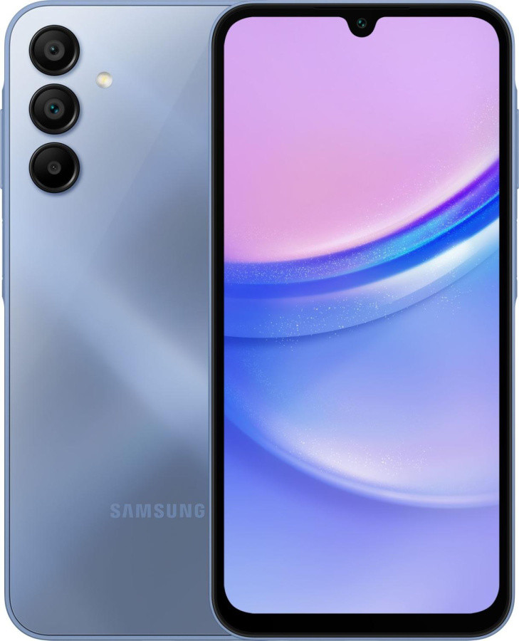 Смартфон Samsung SM-A155F Galaxy A15 128Gb 4Gb синий моноблок 3G 4G 2Sim 6.5" 1080x2340 Android 14 50Mpix - фото 1 - id-p223348893