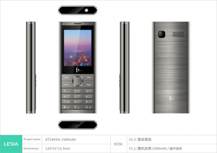 Телефон сотовый F+ B241 Dark Grey, 2.4'', 32MB RAM, 32MB, 0.08Mpix, 2 Sim, Micro-USB, 2500mAh - фото 1 - id-p223349164