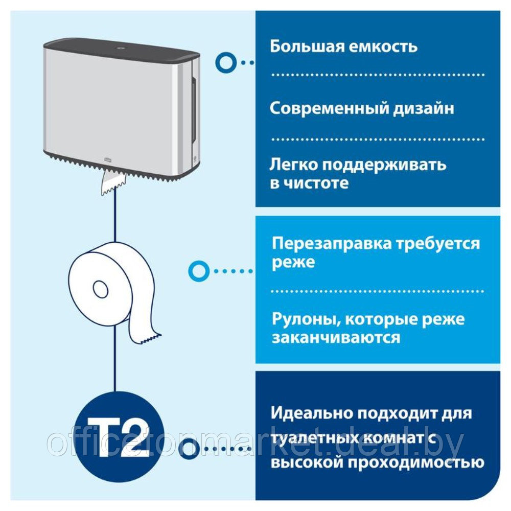 Диспенсер для туалетной бумаги в мини рулонах Tork "T2", металл (460006-38) - фото 5 - id-p158914338