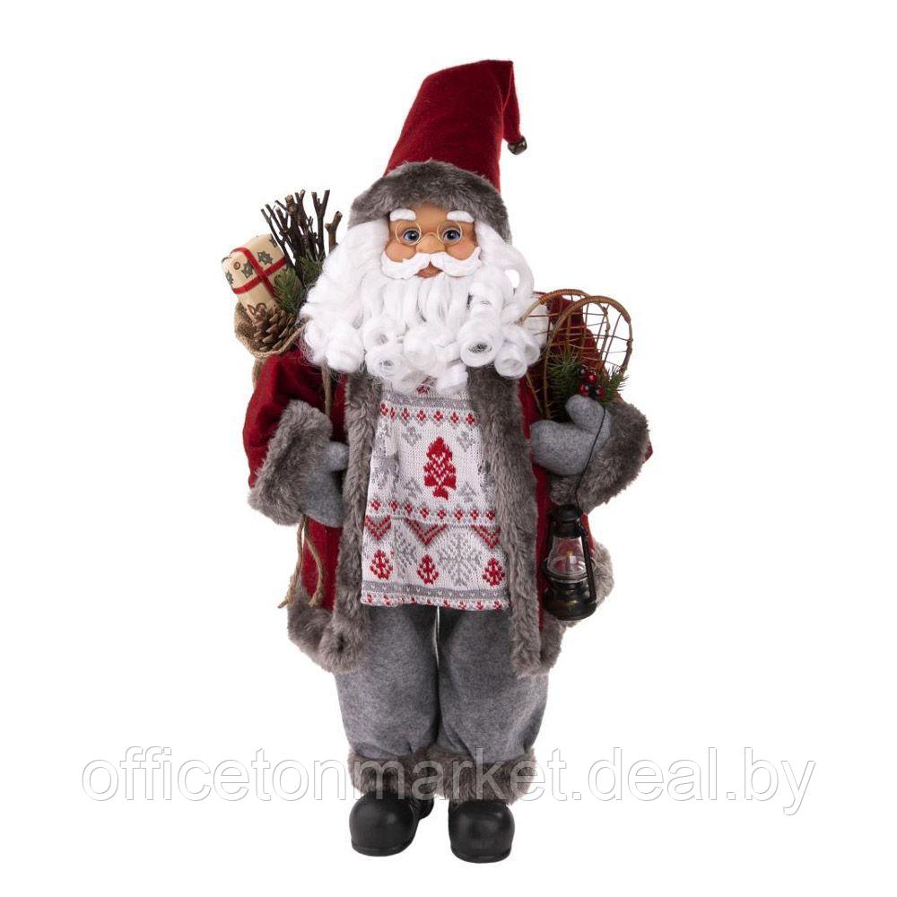 Фигурка новогодняя "Санта-Клаус со снегоступами", серый - фото 2 - id-p223349799