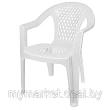 Кресло пластиковое садовое Белое ЭльфПласт elf-042