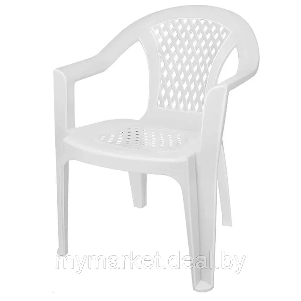 Кресло пластиковое садовое Белое ЭльфПласт elf-042 - фото 1 - id-p189884802