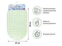 Коврик для ванной, овал 66х37 см, зеленый, PERFECTO LINEA