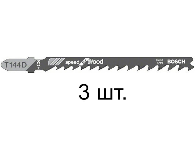 Пилка лобз. по дереву T144D (3 шт.) BOSCH (пропил прямой, грубый, быстрый рез) - фото 1 - id-p223024835