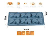 Форма для выпечки, силиконовая, прямоуг. на 6 кексов, 30.5 х 18 х 2 см, BLUESTONE, PERFECTO LINEA