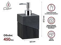 Диспенсер (дозатор) для мыла ELEMENT, черный, PERFECTO LINEA (Композитный материал: полирезин под натуральный