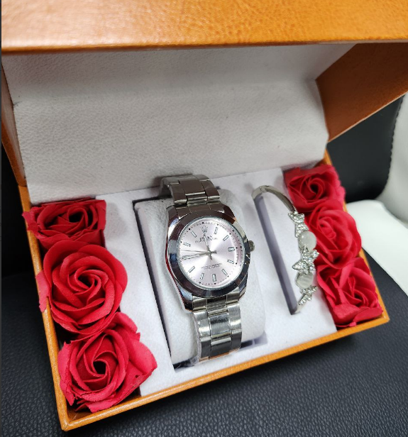 Подарочный набор часы, браслет, мыльные розы - фото 3 - id-p223365000