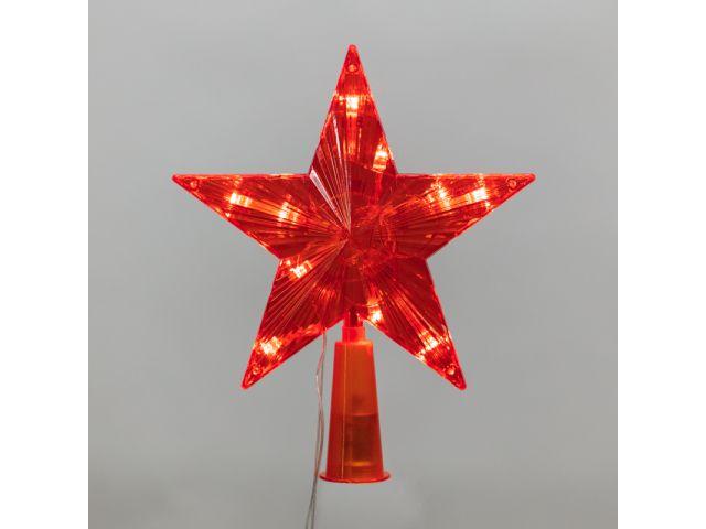 Фигура на елку "Звезда" 15см, 10LED, красный цвет, постоянное свечение (Тип питания: 230В) (NEON-NIGHT) - фото 1 - id-p220368953