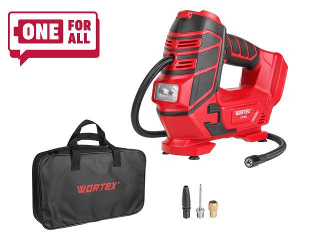 Аккум. компрессор WORTEX CTI 1811 в кор. ALL1 SOLO 18 В, 11 бар, 12 л/мин (160 PSI / 1100 кПа, цифровой - фото 1 - id-p221613123