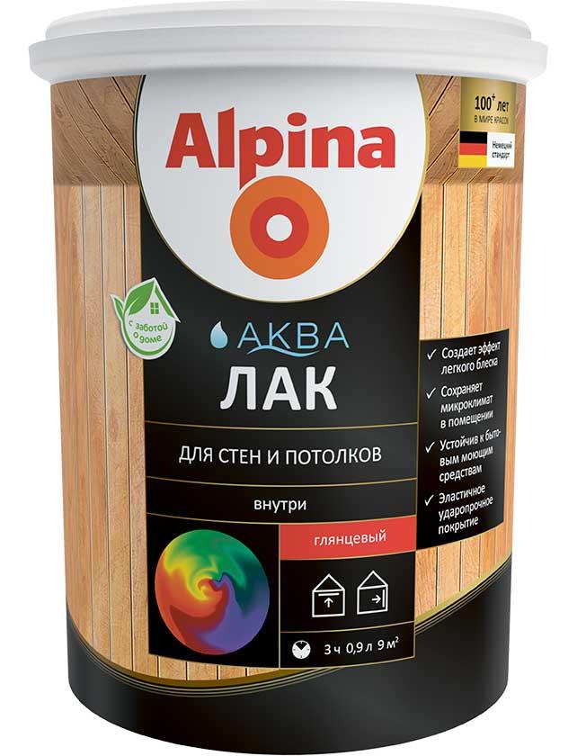 Alpina АКВА Лак для стен и потолков глянц. 2,5л / 2,50кг