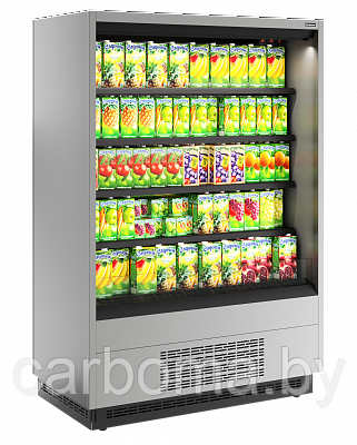 Витрина холодильная пристенная Carboma FC20-07 CUBЕ 2 VM 1,0-2 0030 бок металл с зеркалом (9006-9005) 0...+7