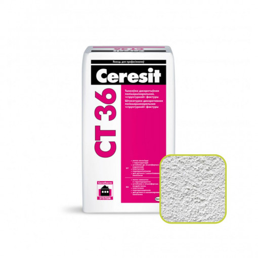 Штукатурка Ceresit СТ 36 структурная белая 2,0 мм 25 кг - фото 1 - id-p187906488